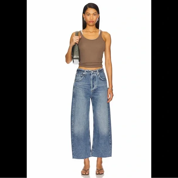 Citizens Of Humanity Ayla Barrel Bow Leg Jean in Telegraph Raw Hem 27 - Picture 6 of 16